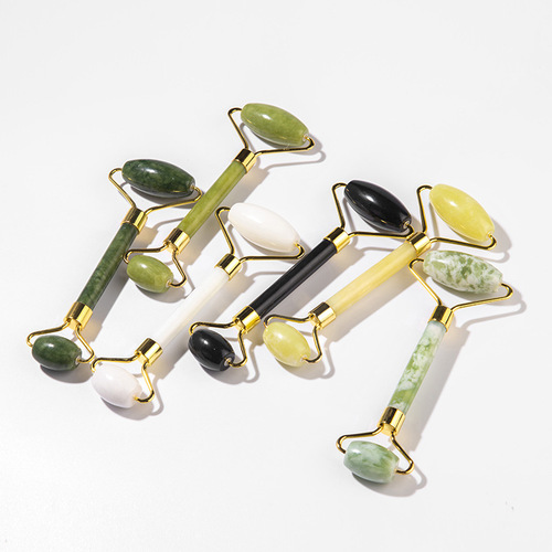 Natural jade beauty device manufacturer wholesale conference gift double-headed facial jade roller Xiu jade massager beauty stick