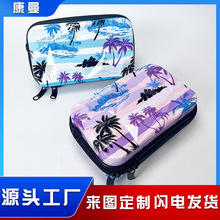 网红化妆包迷你斜跨单肩包海景印刷旅行过夜洗漱包时尚出行手拿包
