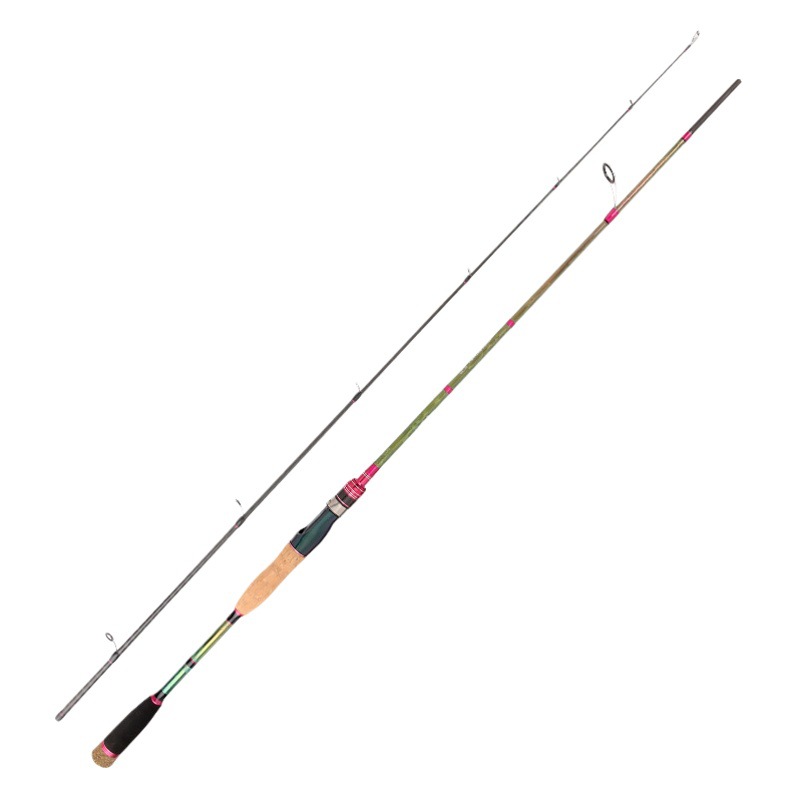 Luya Rod colorido galvanoplastia Flor de Hielo MH Super duro Luya Varilla de alto carbono caña de pescar 1.8m2.7m pistola mango recto