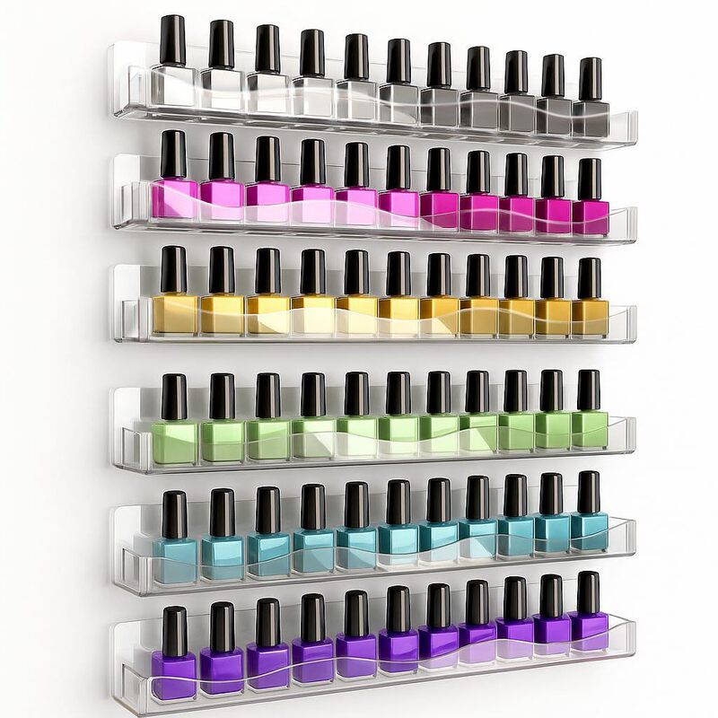 Wall-Mounted Acrylic Storage Rack Transparent Acrylic Invisible Shelf Wall-Mounted Storage Rack Wall Floating Bookshelf