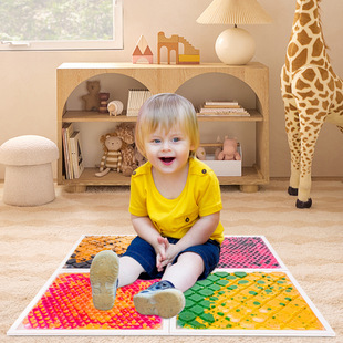 Interactive Design Colorful Liquid Floor Tiles Children's Family Game Area Liquid Puzzle Sensory Floor 4 Pack