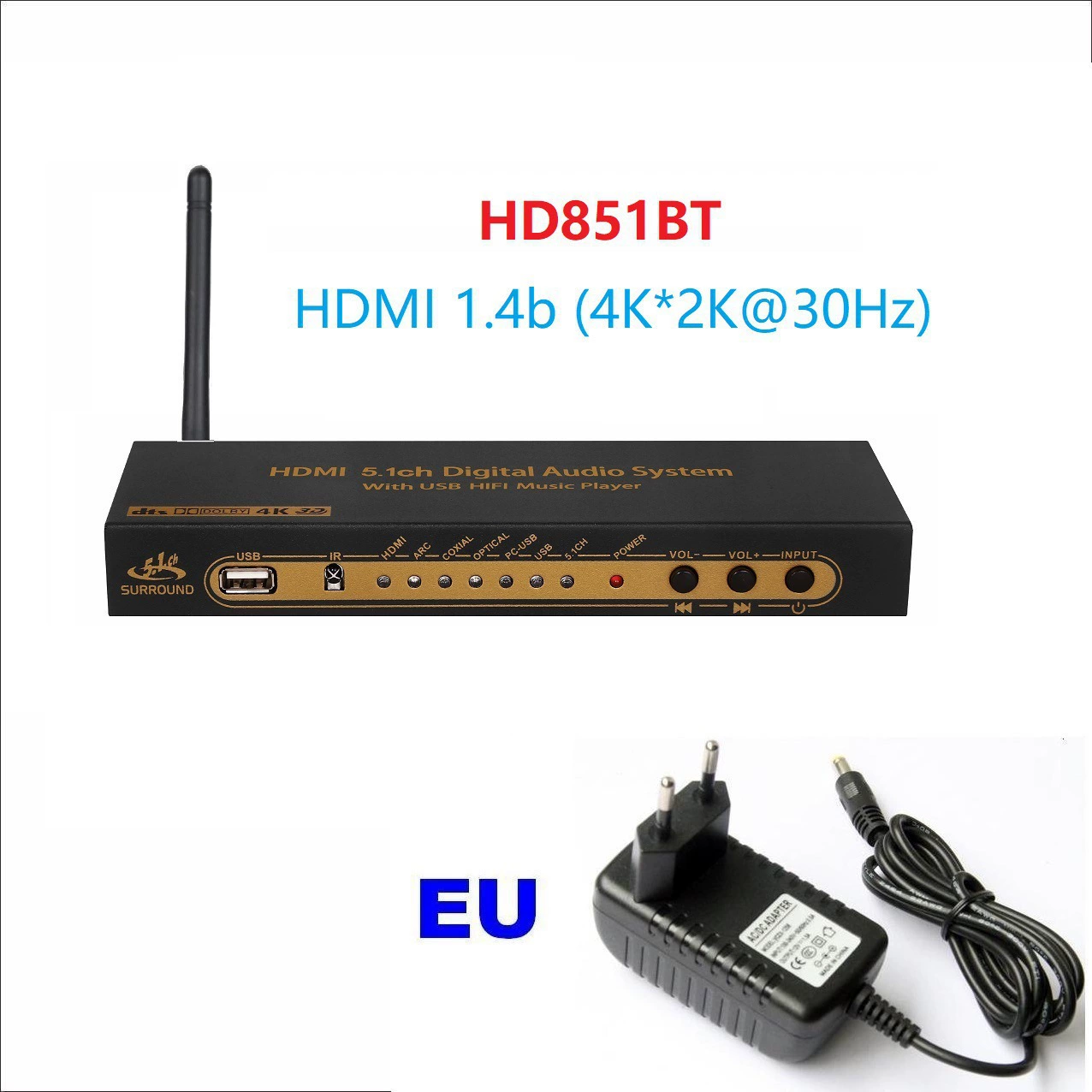 DTS Dolby AC3 5.1 канальный аудиодекодер, конвертер DAC Bluetooth HDMI разделитель USB компьютерный звук
