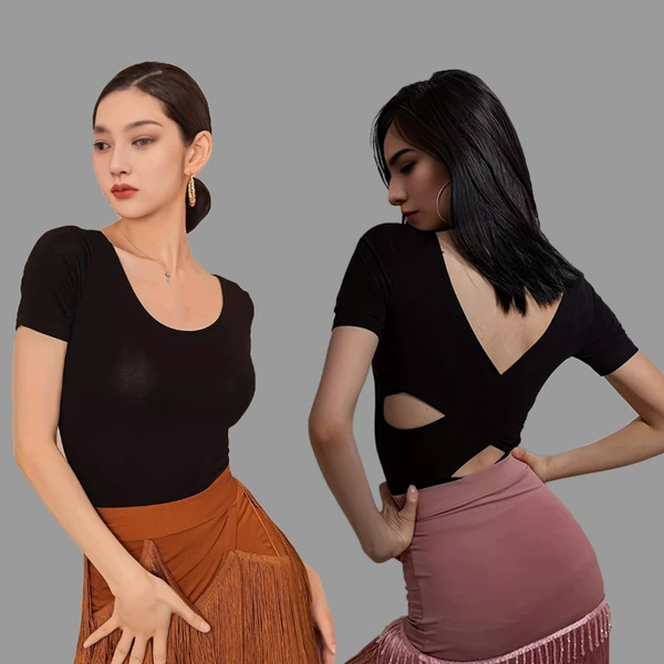 Black, with short sleeve