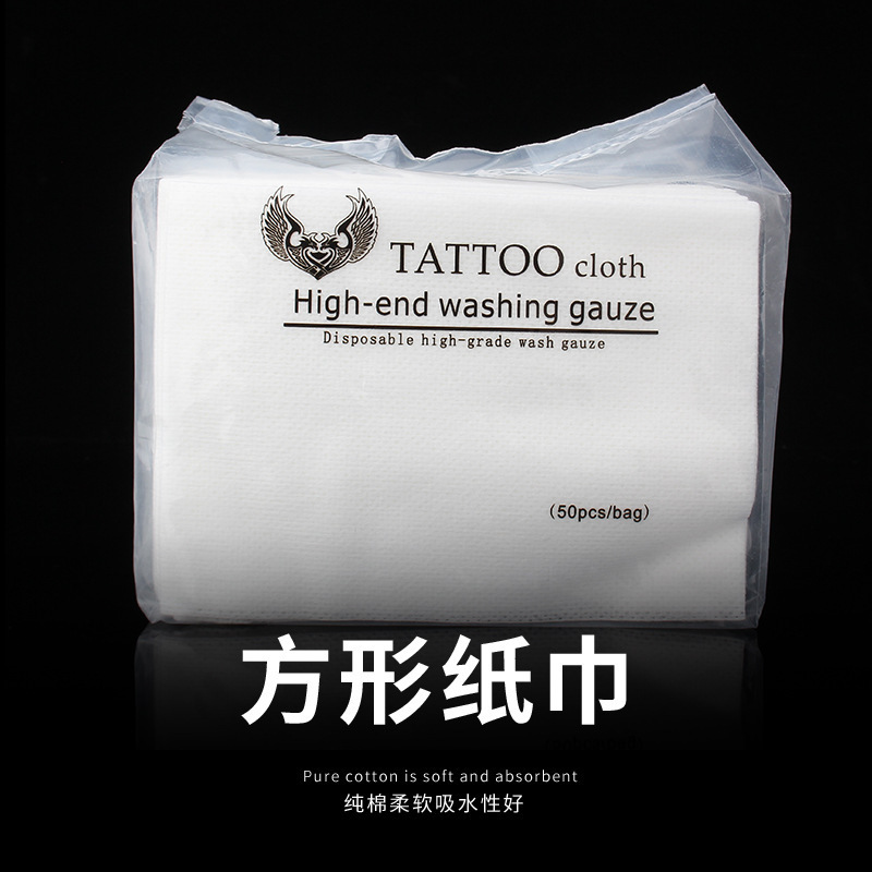 Yuan Yun Disposable Tattoo Cleaning Wipes Tattoo Tissue Non-Woven Absorbent Thickened 50 Sheets Cross-Border Wholesale Yuan Yun Disposable Tattoo Cleaning Wipes Tattoo Tissue Non-Woven Absorbent Thickened 50 Sheets Cross-Border Wholesale