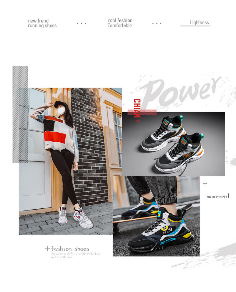 Giày sneaker cao cổ phối màu, lót nhung giữ ấm, đế cao su, dây buộc — 9013 Mẫu giày đơn Bai Lanyue, 9013 mẫu giày đơn màu đen và vàng, 9013 mẫu giày đơn màu đen xám, 9013-1 cộng với nhung trắng đen xám chi tiết 2