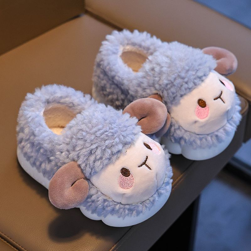 Bolsos de invierno para niños zapatillas de algodón para niñas en el hogar calentamiento y peluche para niños lindos zapatos de algodón para bebés pequeños y medianos