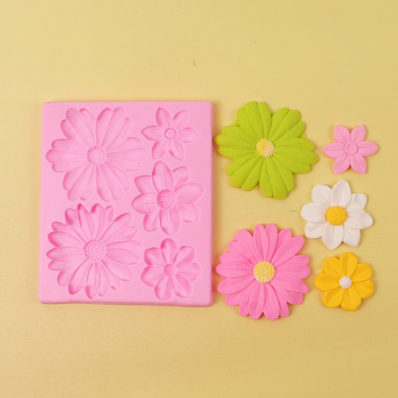 Nuevas herramientas para hornear crisantemo africano pequeño Zou Ju fondant cake molde chocolate cake decoración molde de silicona
