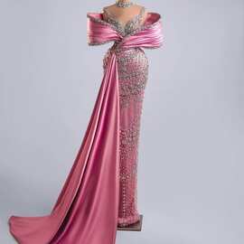 新款晚礼服重工蕾丝修身显瘦鱼尾宴会派对晚礼服Wedding dress