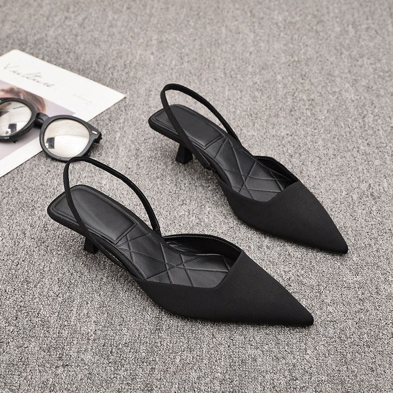 High-Heeled Pointed-Toe Shoes with a Stylish Design, 2026 New Spring Model, Shallow Mouth Closed-Toe Women's Shoes, Comfortable and Versatile Fairy-Style One-Strap Sandals