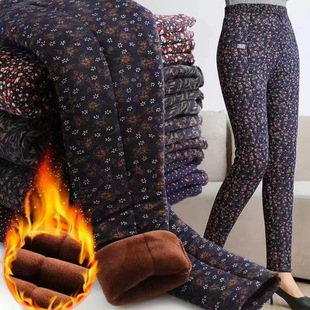 Thickened Warm Pants Winter plus size Loose Middle-aged and Elderly Women's Pants High Waist fleece-lined Thickened Three-layer Cotton Pants