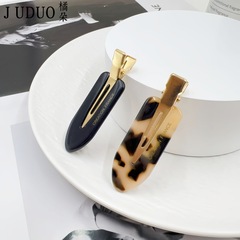 韓国の新作アセテートジュエリー、人気の水墨画風ヒョウ柄シームレスヘアピン、インスタで話題の実用的なサイドクリップヘアピン