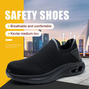 Amazon Cross-border Lazy Anti-smashing and Anti-piercing Labor Protection Shoes Summer Large Mesh Safety Protection Shoes Lightweight Work Shoes