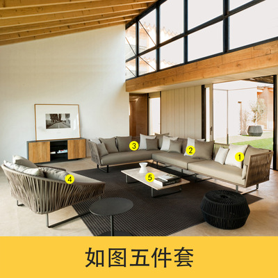 Sofá al aire libre Villa patio balcón B & B bar del hotel Café restaurante exterior impermeable ratán silla combinación