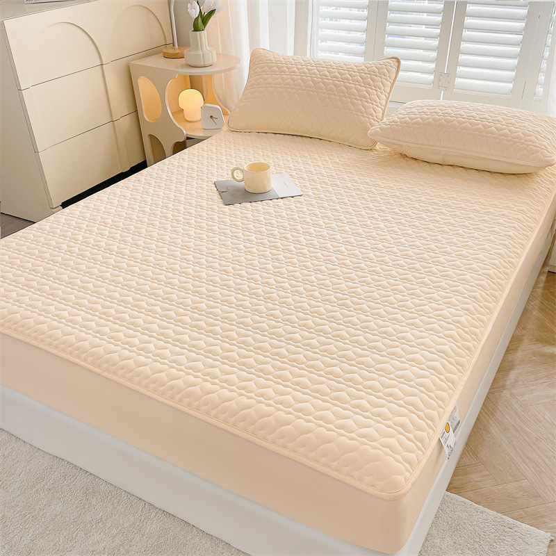 Al por mayor nueva clase A impermeable aislamiento de orina cubierta de cama acolchada engrosada Simmons colchón cubierta protectora simple color sólido colcha