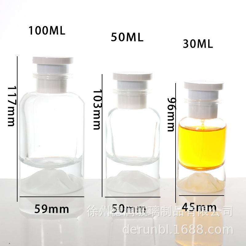スポット円筒形火山底ボールキャップ 30ml 50ml 100ml ポータブルガラス香水ボトル|undefined