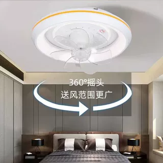 吸顶摇头卧室风扇灯风扇吸顶灯变频遥控360度摇头大风力风扇灯