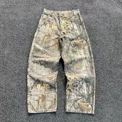 Y2k Jeans New Harajukuヒップホップカモフラジレトロオーバーサイズデン