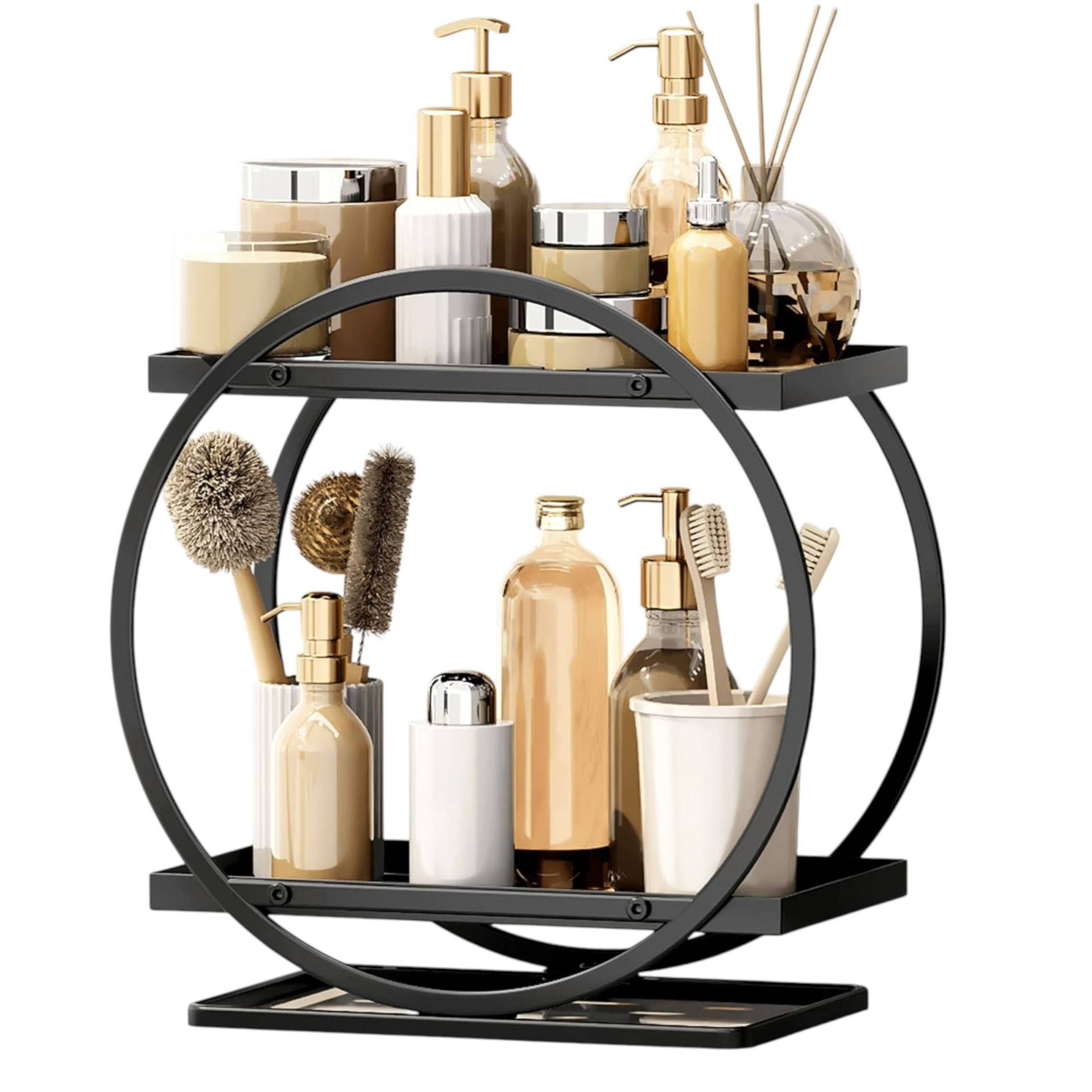 Suitable for Dressing Table, Bathroom Storage Box, Home Bedroom Makeup Storage Box, and Black Perfume Storage Box