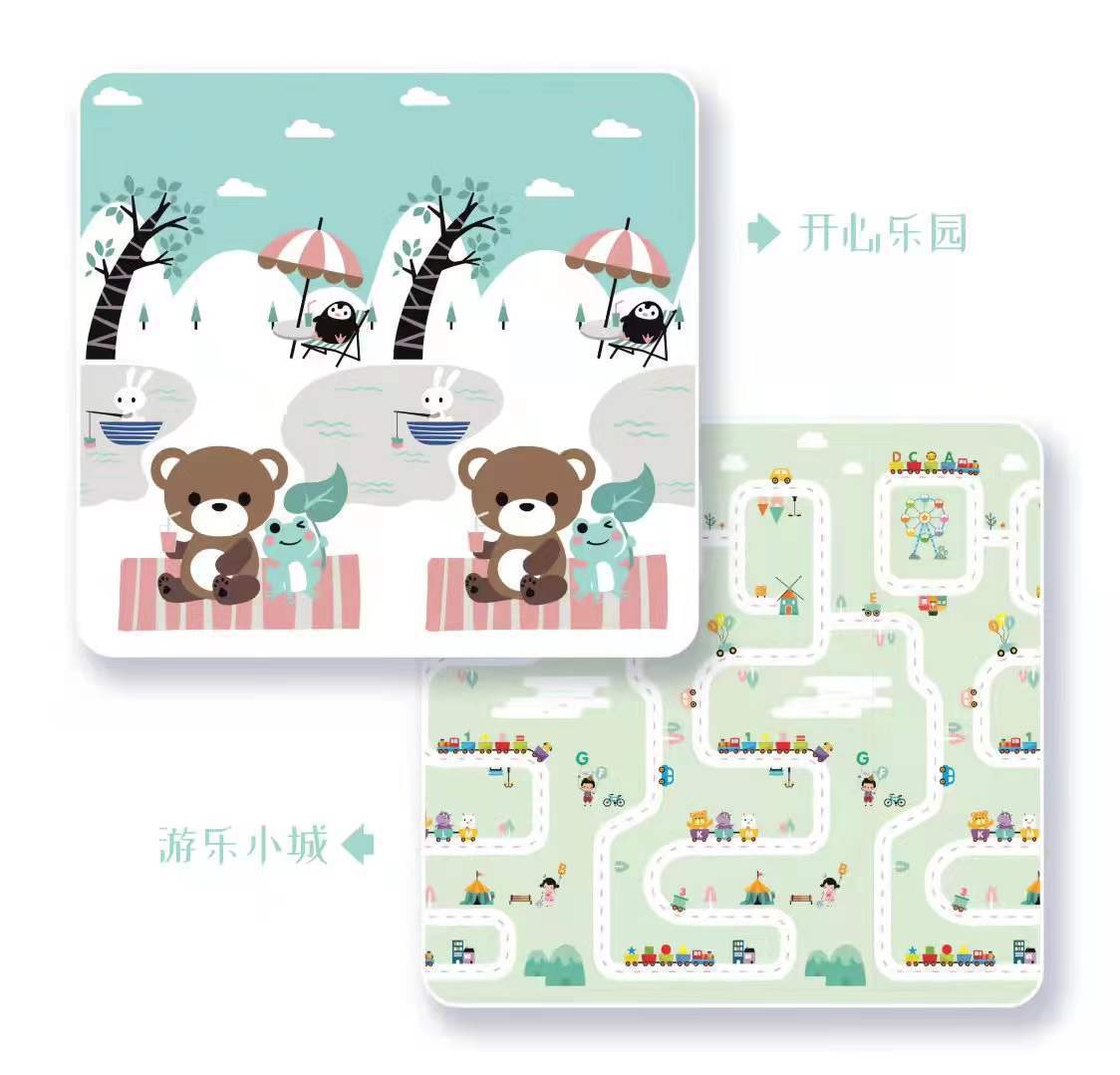 Crawling Mat plegable de dibujos animados para niños impresión en color XPE estera de espuma resistente a la caída del niño bebé gateando Mat al por mayor