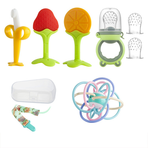 Small Mushroom Fruit Bite Baby Bite Bag Fruit and Vegetable Teether Baby Teething Giraffe Match