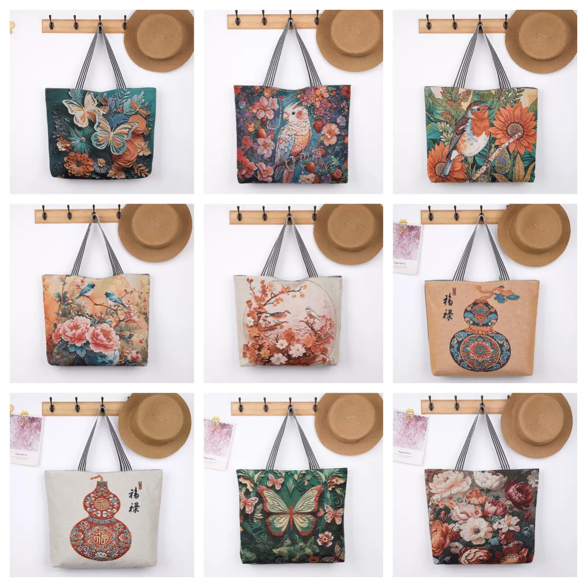 新款金丝单面布包外贸时尚单肩女包可爱购物袋跨境货源文艺帆布包