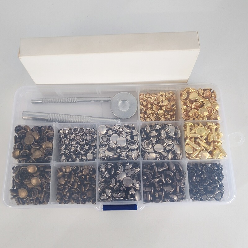 480套金属帽钉装饰对敲皮具双面铆钉安装工具子母扣辅料服装撞钉|undefined