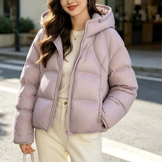 韩系2026新款甜美连帽棉服女短款冬季设计好看氛围气质棉衣外套潮