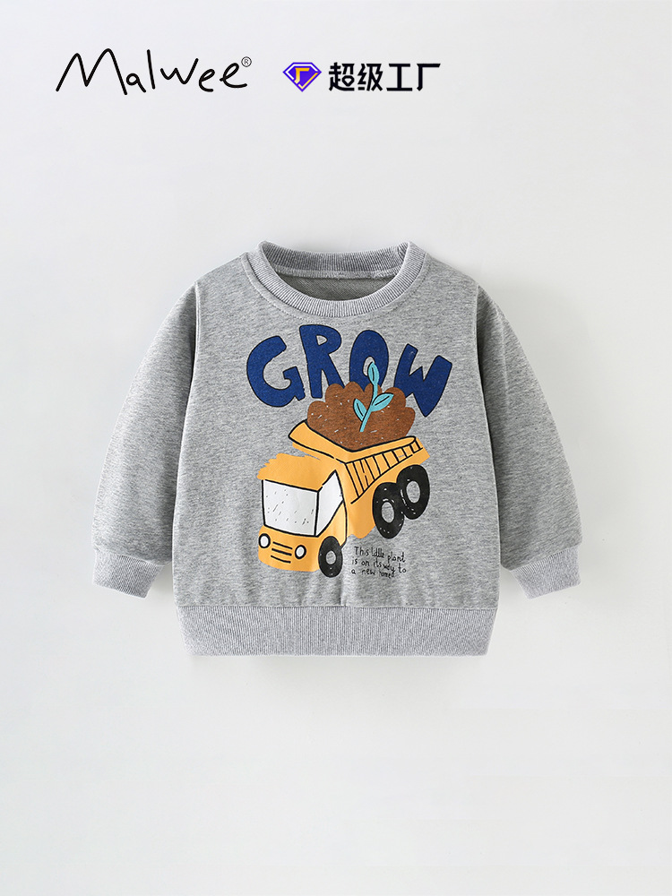 Suéter para niño malwee transfronterizo otoño e invierno nuevo estilo europeo y americano para niños pequeños y medianos, cuello redondo, manga larga, hermoso top para niños de moda