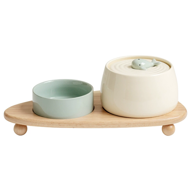 Cat Ceramic Automatic Circulation Filtration Water Dispenser Pet Supplies Silent Cat Bowl Live Water Feeding Drinking Fountain Cross-Border