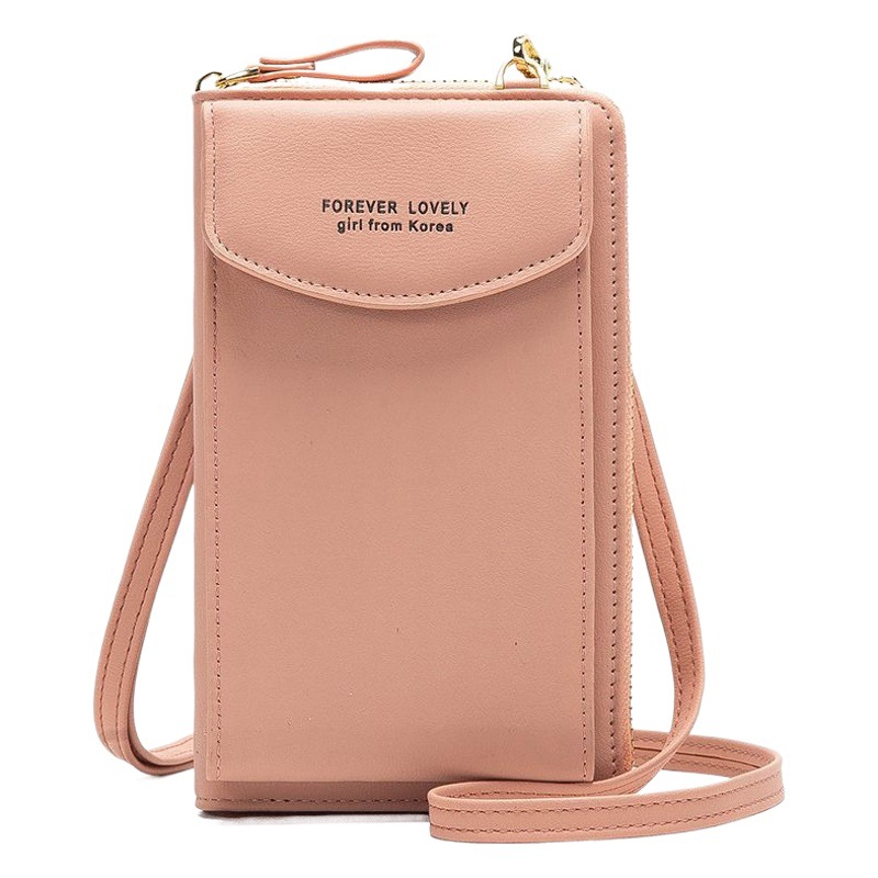 Cruz fronteriza vertical larga hebilla magnética simple teléfono móvil bolsa de moda de las mujeres bolso crossbody hombro Superficie suave monedero de La Moneda al por mayor