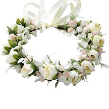 Wedding Floral Crown Rose Flower Headband Hair Wreath