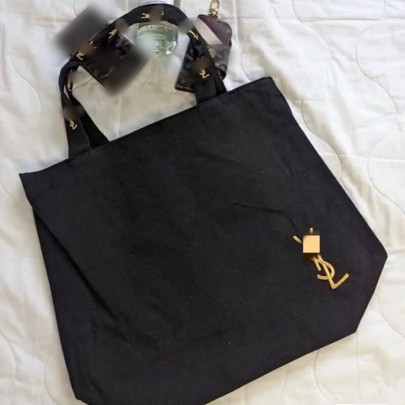 Y Canvas Bag Portable Shoulder Bag Black Embroidered Simple Ins Sail Cloth Bag Zipper Y Canvas Bag Portable Shoulder Bag Black Embroidered Simple Ins Sail Cloth Bag Zipper