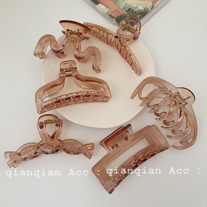 Rot und Braun gemischt clip sammlung einfache dame haar curler große zurück Löffel bad praktische clip clip_voghion.com