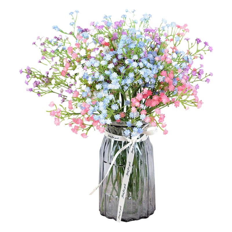 Cielo estrellado artificial 3 tenedor siente pegamento suave cielo estrellado decoración de la boda celebración de flores de plástico flor artificial ramo artificial