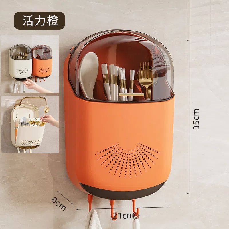 palillos barril de palillos sin perforación estante de cocina cuchara de almacenamiento barril de plástico tipo pared de drenaje palillos de almacenamiento