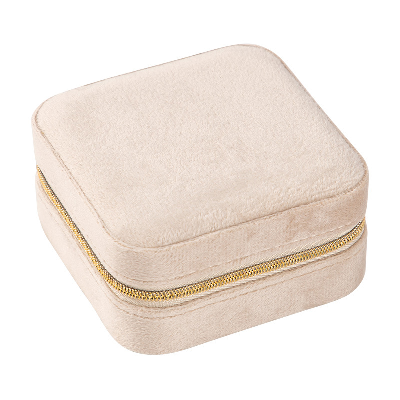 Caja de joyería de terciopelo del fabricante original, caja de almacenamiento de joyería de estilo europeo y americano, de una sola capa, portátil, de viaje, de alta gama.