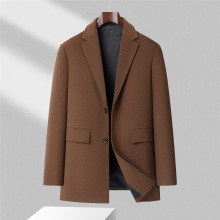 诚招代理男士羊绒西服2025商务休闲中年爸爸外套宽松男装羊毛大衣