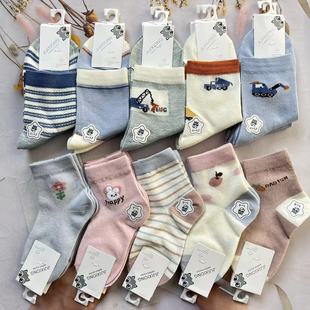 Jiji Bear Series Spring and Summer New Children's Combed Cotton Cartoon Mesh Breathable Sweat Absorbing Cotton Socks Stall Running Cotton