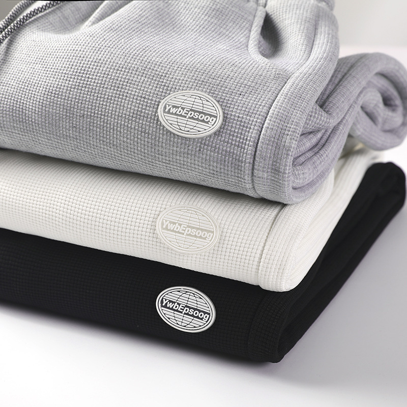 Waffle Knit Jogger Pants Spring and Autumn Trendy Loose Fit Cuffed Sports Casual Pants Simple Versatile Youth Fashion Versatile Long Pants