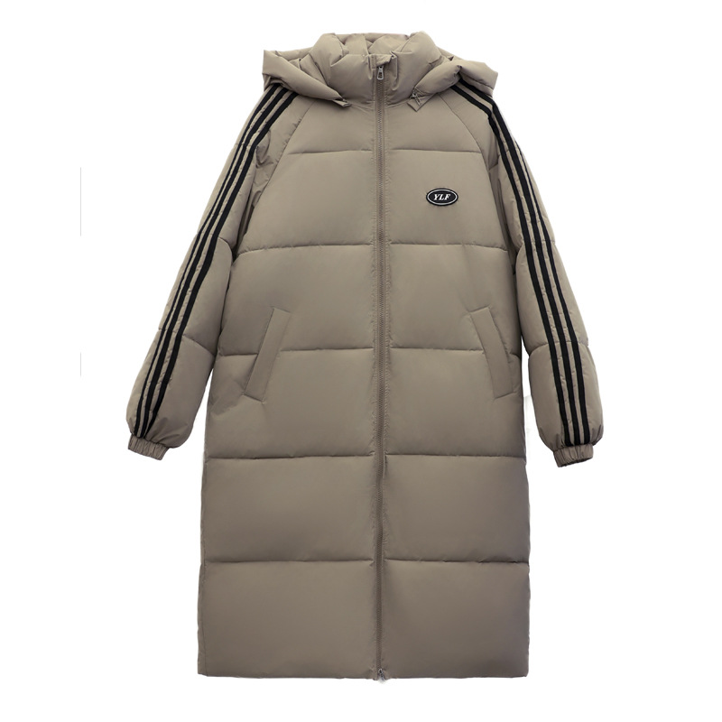 2024 nuevo invierno coreano suelto medio largo plumón chaqueta de algodón mujer gruesa ropa de algodón sobre rodillas ropa de pan
