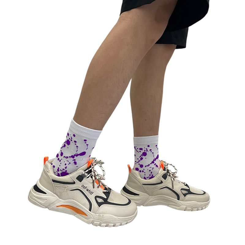 Chaussettes longues en coton, style universitaire, style urbain, style skateboard, unisexe, mi-mollet, tendance, camouflage, célébrités d'Internet, 2025d_voghion.com