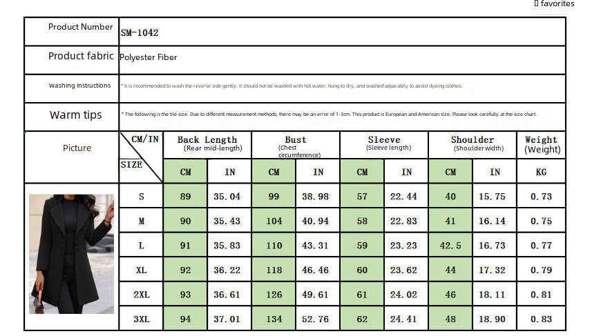 European and American Cross-border Autumn and Winter Mid-length Korean-style Lapel Slimming Solid Color Slim-fit Women's Woolen Coat_voghion.com