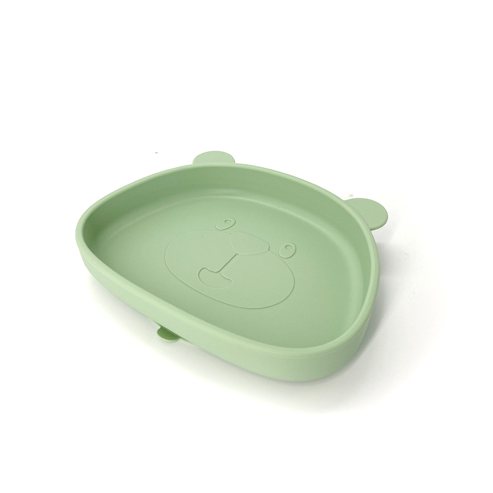 Bebé y bebé suministros Placa de silicona integrada vajilla para niños dibujos animados Panda suplemento alimenticio infantil tazón tenedor cuchara traje