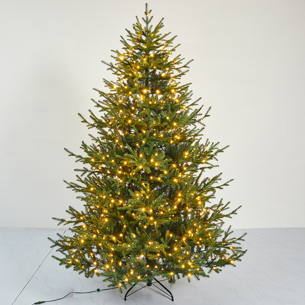 Fuente fábrica decoración navideña PE de alta gama árbol de Navidad híbrido simulación protección del medio ambiente verde árbol automático especial transfronterizo