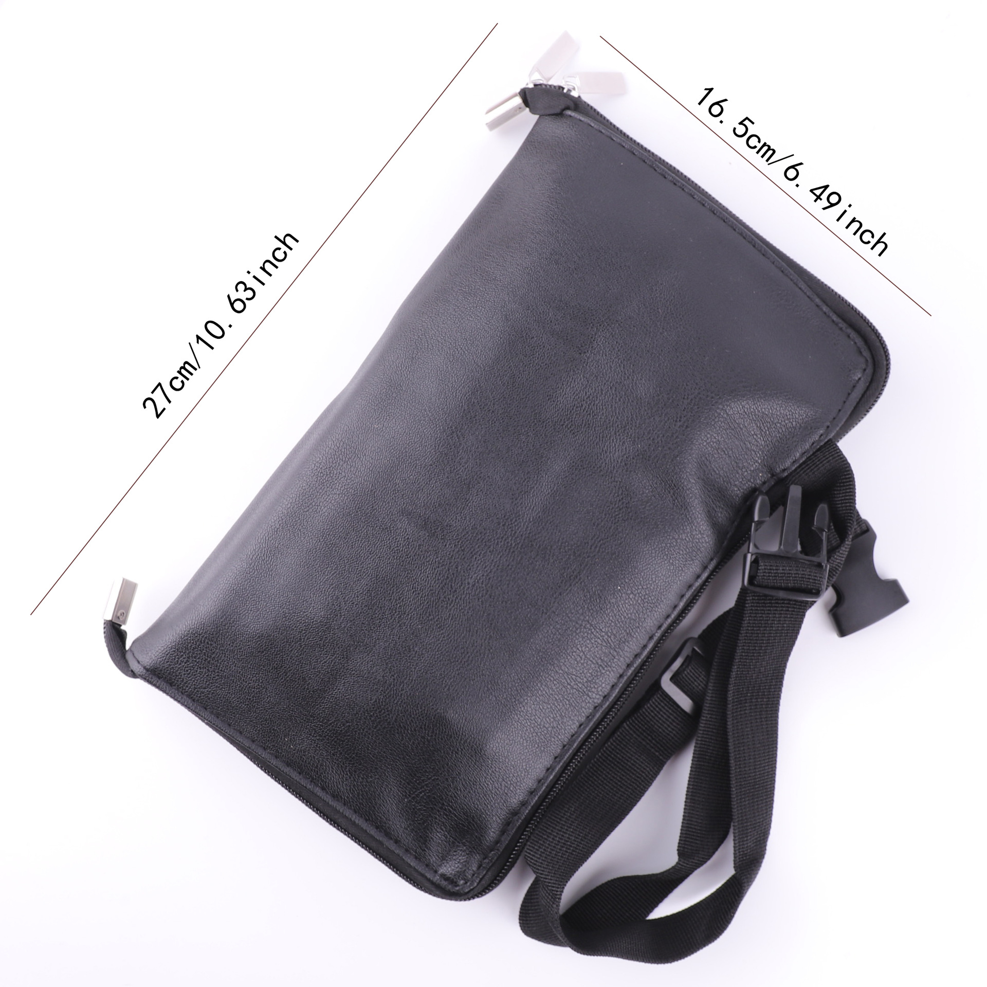 Bolsa de cepillo de maquillaje multifuncional de gran capacidad bolsa de cepillo de maquillaje de cintura bolsa de cepillo de maquillaje de cremallera negra bolsa de maquillaje