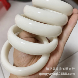 Factory Live supply Outer Mongolia material White Jade sheep fat jade white moonlight imitation Hetian jade bracelet one-piece delivery beauty bracelet