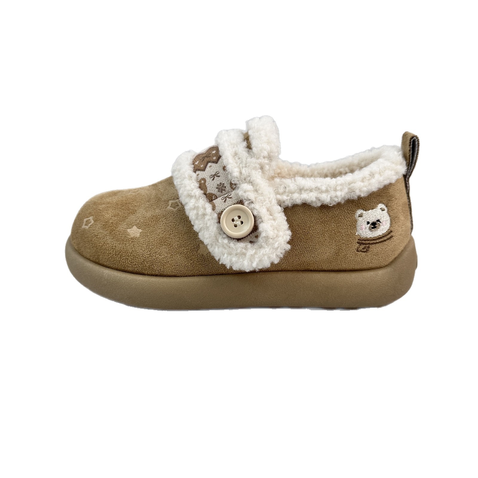 YUANBO 2025 invierno lindo calentamiento oso zapatos de mujer más zapatos de lana de pelusa con un pie zapatos de algodón 3516M