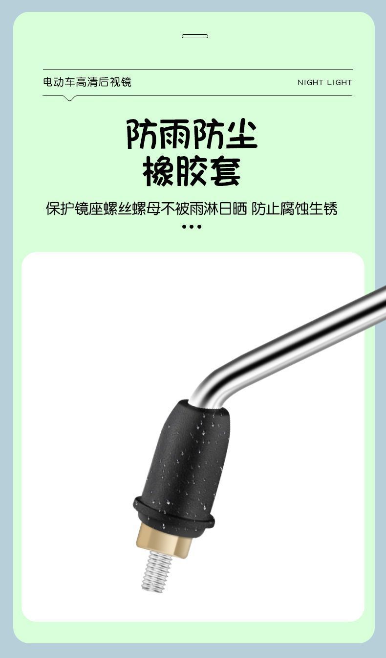 Electric Vehicle Rearview Mirror Suitable for Yadea, Aima, and Other Electric Bicycles, Universal Cartoon High-Definition Wide-Angle Reflector
