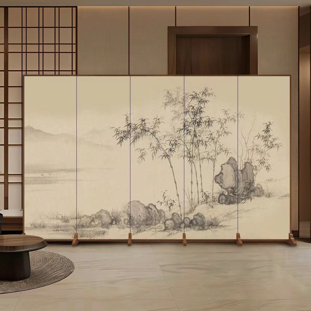 Nueva pantalla china partición sala de estar cubierta dormitorio de hotel oficina tridimensional pantalla plegable móvil plegable