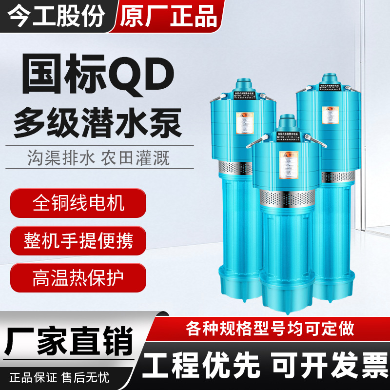 QD多级潜水泵380v220V家用抽水大流量高扬程农用灌溉小老鼠水泵